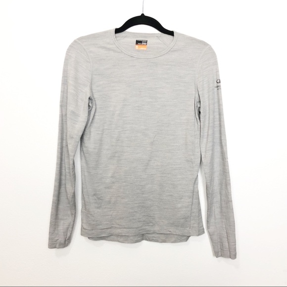 Icebreaker Tops - Icebreaker 200 Light Gray Wool Base Layer Top